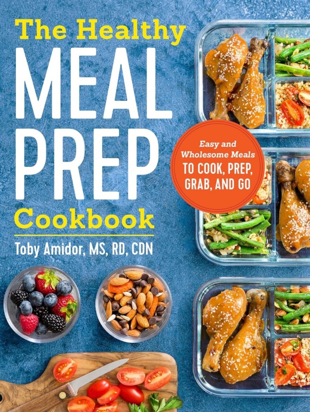 Callisto Blue Meal Prep Cookbook with Orange Accent
